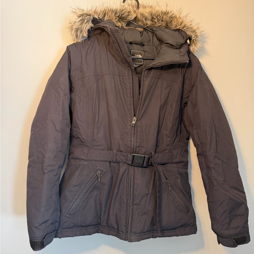 The North Face Women's Black Puffer Jacket with Faux Fur Hood